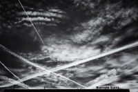 Contrails Over Sants, Barcelona, 2014